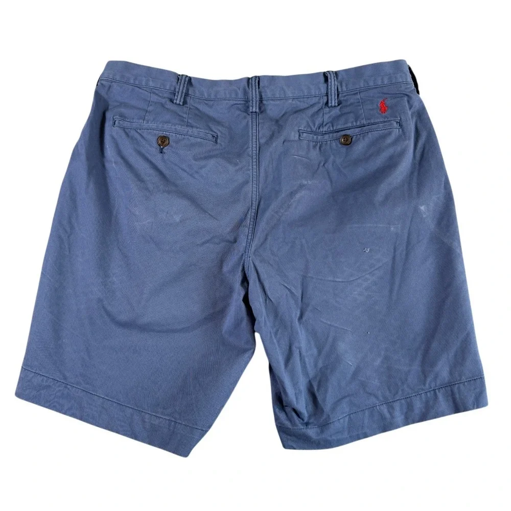 Polo Ralph Lauren Chino Shorts Mens 36 Blue Washed Premium Stretch Classic Fit